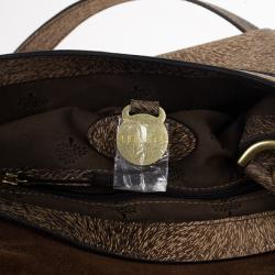 مملوكة مسبقًا Mulberry Mini Bark Brown Furry Print Alexa Bag