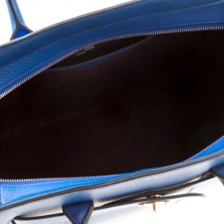 Pre Owned Mulberry Porcelain Blue Leather Small Zipped Bayswater Tote