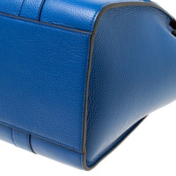 Pre Owned Mulberry Porcelain Blue Leather Small Zipped Bayswater Tote