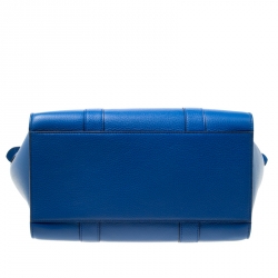 Pre Owned Mulberry Porcelain Blue Leather Small Zipped Bayswater Tote