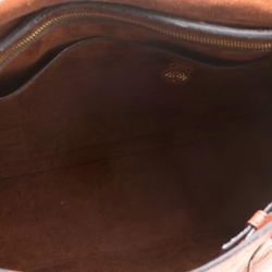 Pre Owned Mulberry Mahogany Textured Leather Bayswater Satchel