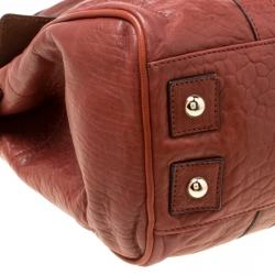 Pre Owned Mulberry Mahogany Textured Leather Bayswater Satchel