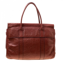 Pre Owned Mulberry Mahogany Textured Leather Bayswater Satchel