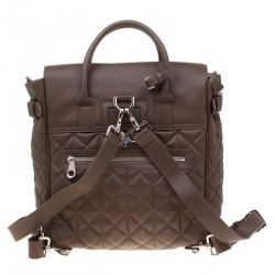 Pre Owned Mulberry Brown Quilted Leather Cara Delevingne Backpack