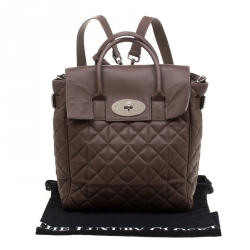 Pre Owned Mulberry Brown Quilted Leather Cara Delevingne Backpack