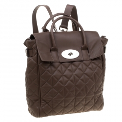 Pre Owned Mulberry Brown Quilted Leather Cara Delevingne Backpack