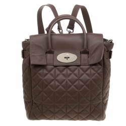 Mulberry Brown Quilted Leather Cara Delevingne Backpack