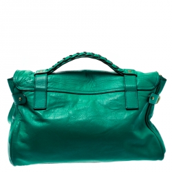Mulberry Green Leather Alexa Top Handle Bag