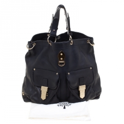 Mulberry Navy Blue Leather Tillie Top Handle Bag