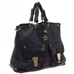 Mulberry Navy Blue Leather Tillie Top Handle Bag