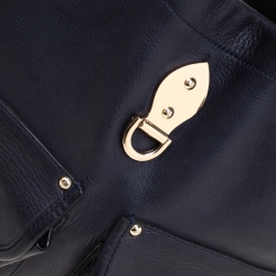 Mulberry Navy Blue Leather Tillie Top Handle Bag