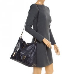 Mulberry Navy Blue Leather Tillie Top Handle Bag