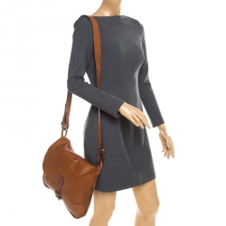 Pre Owned Mulberry Brown Leather Crossbody Bag