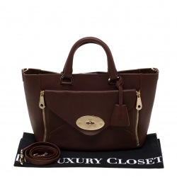 Pre Owned Mulberry Dark Brown Leather Willow Tote