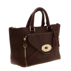 Pre Owned Mulberry Dark Brown Leather Willow Tote