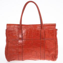 Mulberry Red Soft Croc Printed Bayswater Satchel