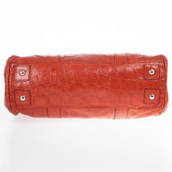 Mulberry Red Soft Croc Printed Bayswater Satchel