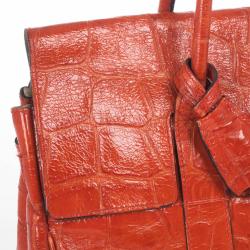 Mulberry Red Soft Croc Printed Bayswater Satchel