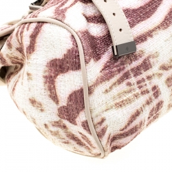 Mulberry Multicolor Trippy Tiger Raffia and Leather Alexa Satchel