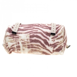 Mulberry Multicolor Trippy Tiger Raffia and Leather Alexa Satchel