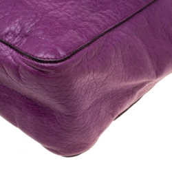 Pre Owned Mulberry Purple Leather Large Margaret Shoulder Bag