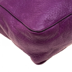 Pre Owned Mulberry Purple Leather Large Margaret Shoulder Bag