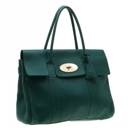 Pre Owned Mulberry Green Leather Bayswater Satchel