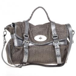 Pre Owned Mulberry Alexa Sparkle Tweed Leather Bag