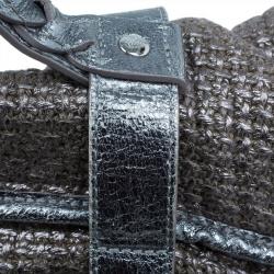 Pre Owned Mulberry Alexa Sparkle Tweed Leather Bag