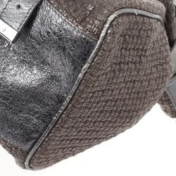 Pre Owned Mulberry Alexa Sparkle Tweed Leather Bag