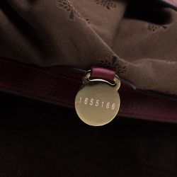 Pre Owned Mulberry Burgundy Leather Studded Tassel Alexa Satchel