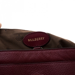 Pre Owned Mulberry Burgundy Leather Studded Tassel Alexa Satchel