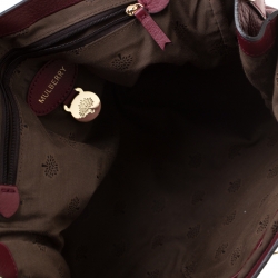 Pre Owned Mulberry Burgundy Leather Studded Tassel Alexa Satchel