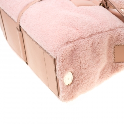 Mulberry Pink Shearling and Leather Roxette Satchel