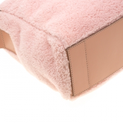 Mulberry Pink Shearling and Leather Roxette Satchel