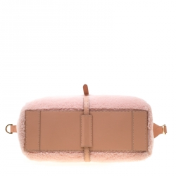 Mulberry Pink Shearling and Leather Roxette Satchel