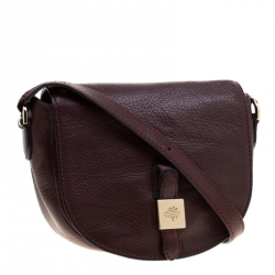 Pre Owned Mulberry Burgundy Leather Tessie Crossbody Bag