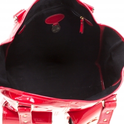 Pre Owned Mulberry Red Patent Leather Roxanne Tote