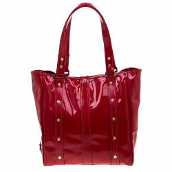 Pre Owned Mulberry Red Patent Leather Roxanne Tote