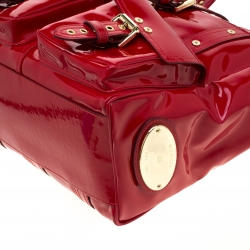 Pre Owned Mulberry Red Patent Leather Roxanne Tote