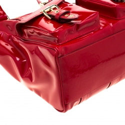 Pre Owned Mulberry Red Patent Leather Roxanne Tote