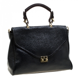 Mulberry Black Patent Leather Neely Top Handle Bag