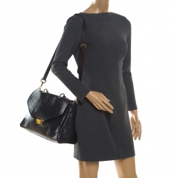 Mulberry Black Patent Leather Neely Top Handle Bag