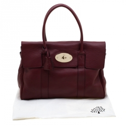 Pre Owned Mulberry Burgundy Leather Bayswater Satchel Bag
