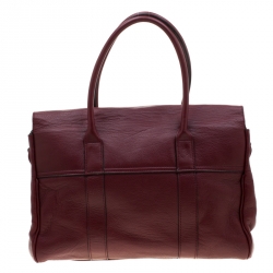 Pre Owned Mulberry Burgundy Leather Bayswater Satchel Bag