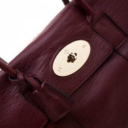 Pre Owned Mulberry Burgundy Leather Bayswater Satchel Bag