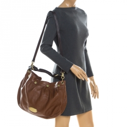 Mulberry Brown Pebbled Leather Mitzy Hobo