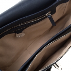 Pre Owned Mulberry Navy Blue/White Perforated Checkerboard Leather Bayswater Shoulder Bag 