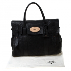 Pre Owned Mulberry Black Leather Heritage Bayswater Satchel