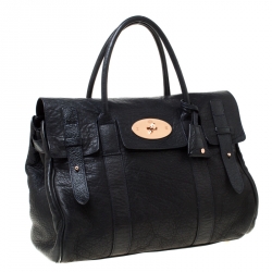 Pre Owned Mulberry Black Leather Heritage Bayswater Satchel